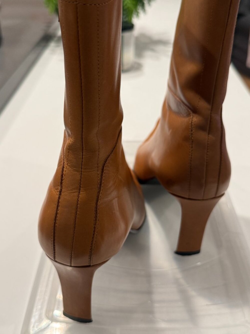 Enzo Angiolini Cognac color heel boots. - Picture 2 of 5
